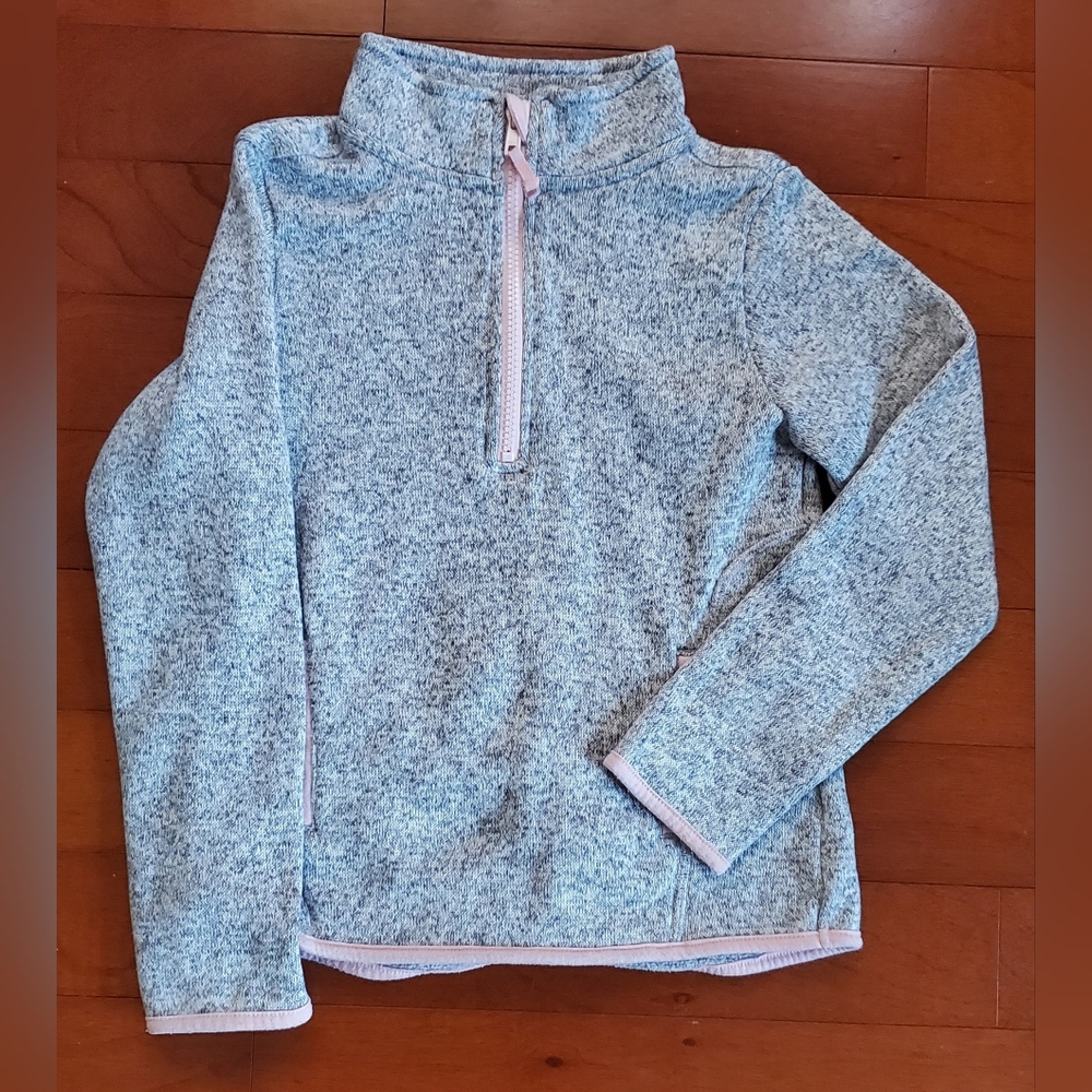 Kids Grey Quarter-Zip Pullover Size M (7-8)